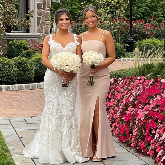 Amsale Bray Dress in Fawn - Picture 4 of 11